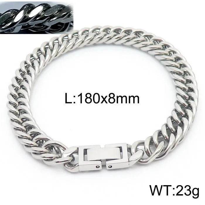 Cuban Link Chain Trimming Chain Jewelry Buckle Titanium Steel Bracelet - Velora