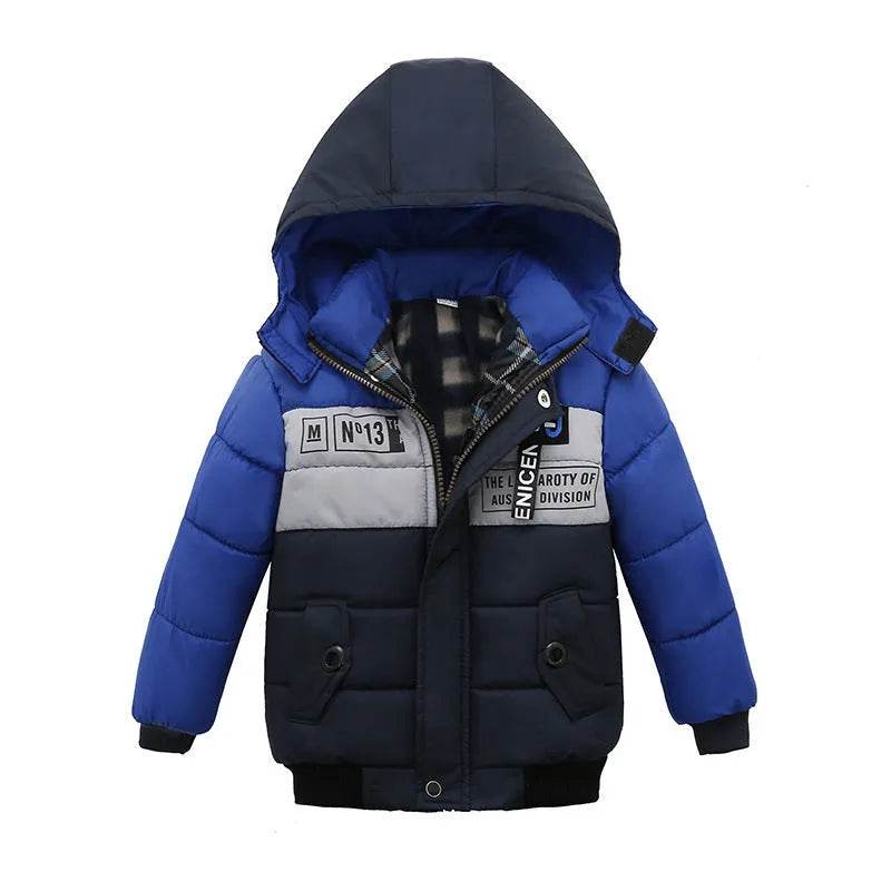 Small Medium-Sized Boys Cotton-Padded Fur Hoodie Winter Jackets for kids - Velora