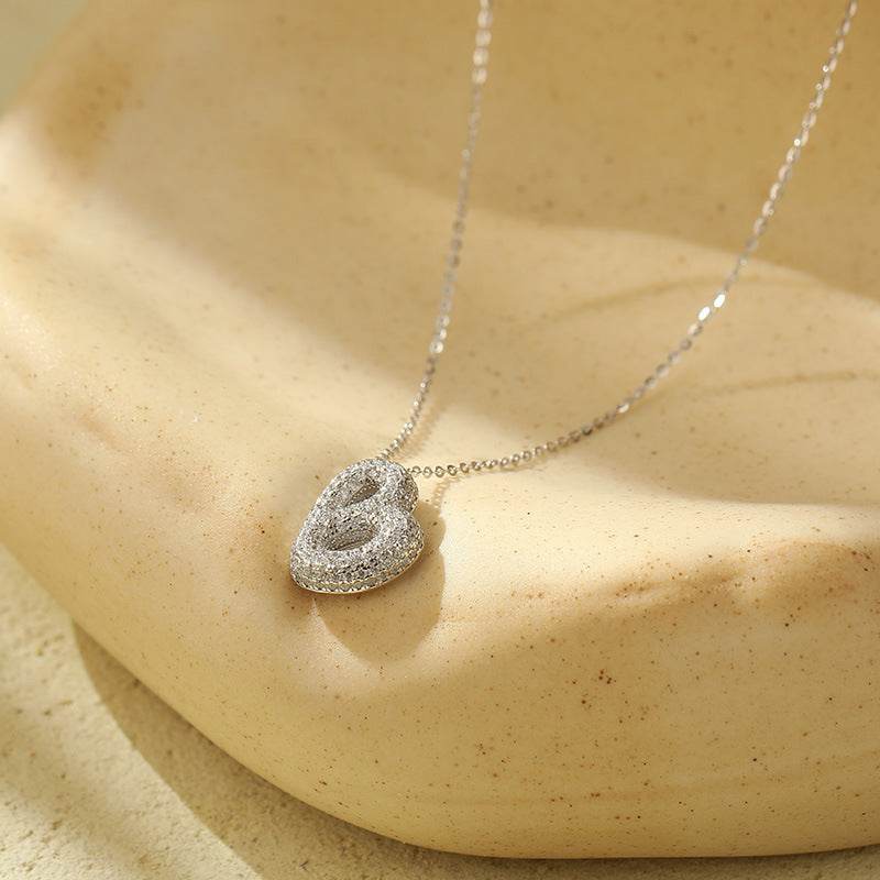 Silver 26 Letter Bubble Necklace For Women Full Diamond - Velora