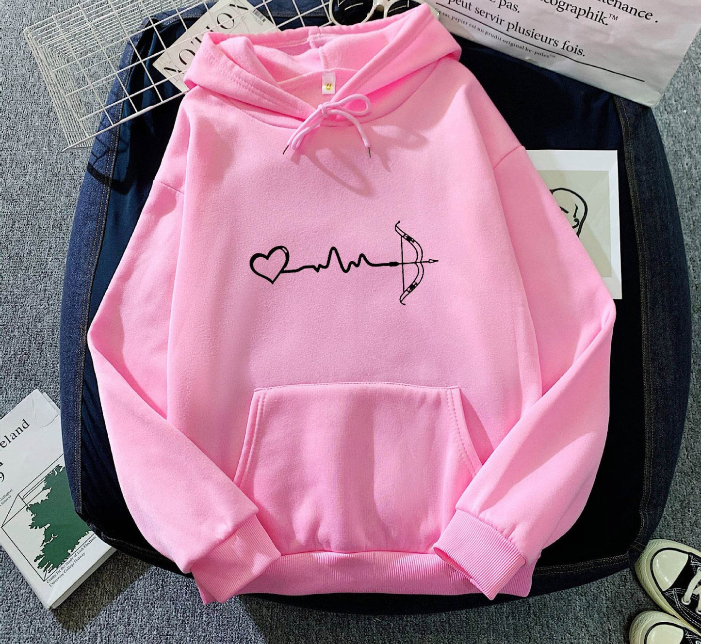 Fleece-lined Hoodie Sweater Couple's Tops Loose - Velora