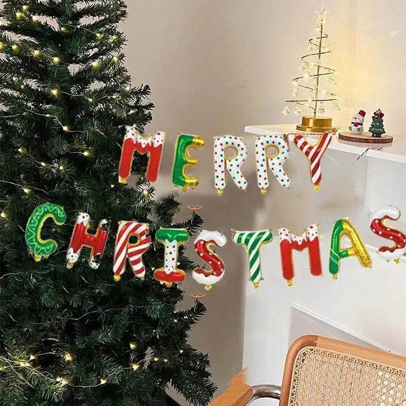 14 Pieces Of 16 Inch Candy Colored Christmas Banner Christma - Velora