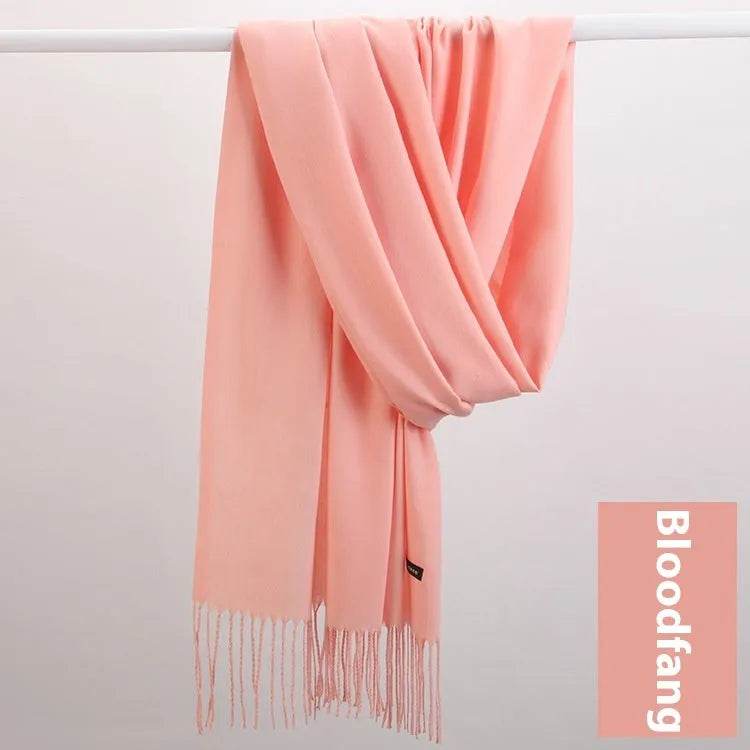 Pure Color Warm Keeping Scarf All-match Cashmere Shawl - Velora