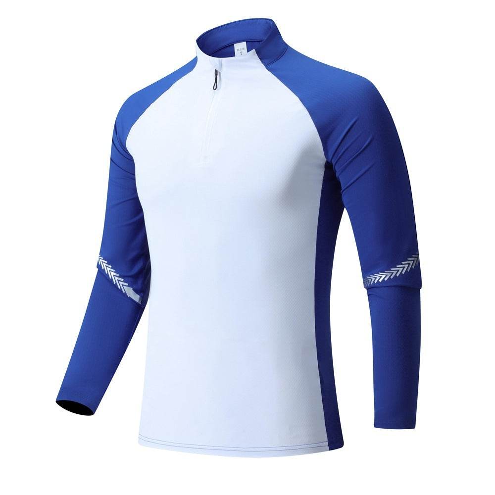 Mock Neck Half Zip Workout top for Men Long Sleeve exercise top - Velora