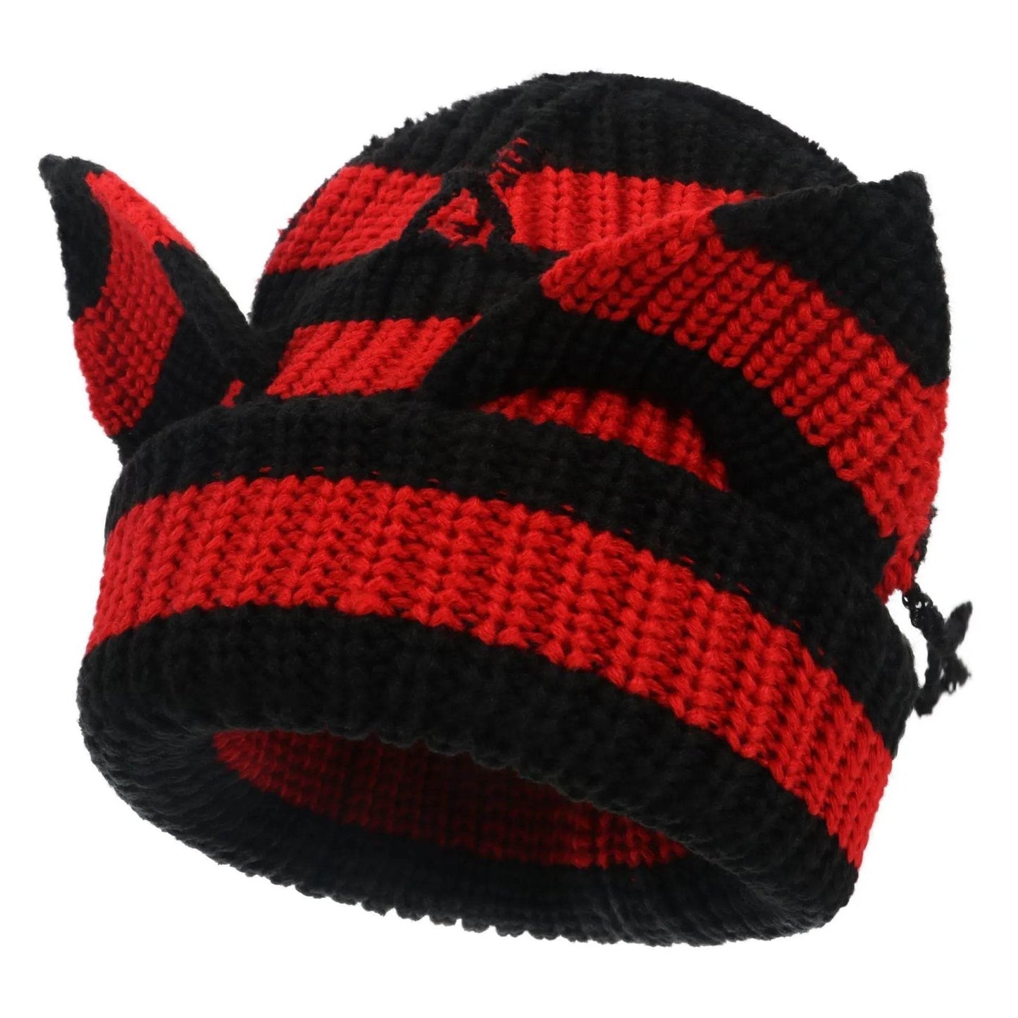 Devil Ears Thickened All Acrylic Knitted Beanie Hat - Velora