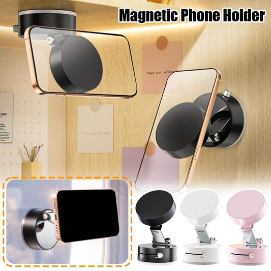 Foldable Magnetic Vacuum Car Phone Holder Foldable Suction Cup With Suction Cup Hands-Free Navigation For Smart Phone - Velora