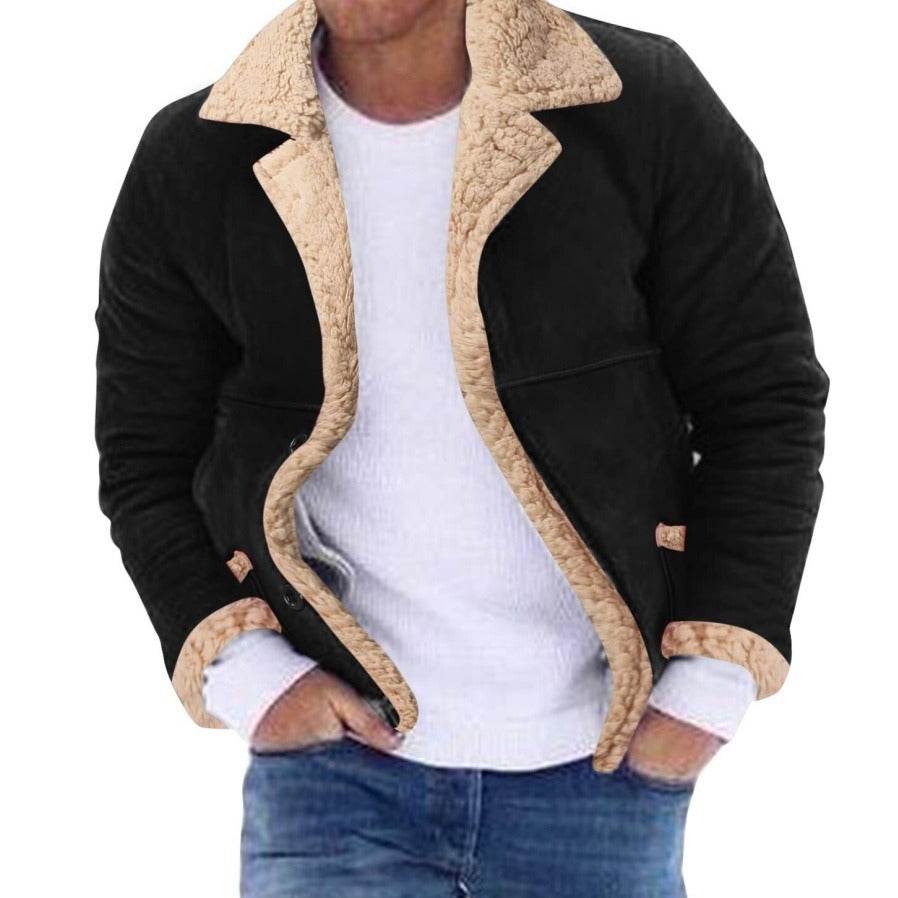 Fashion Men's Fur Integrated Fleece-lined Padded Jacket - Velora