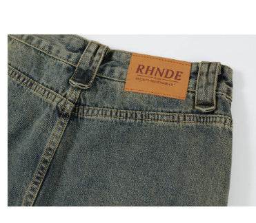 Punk Distressed Washed Denim Jeans Cargo Pant Men - Velora