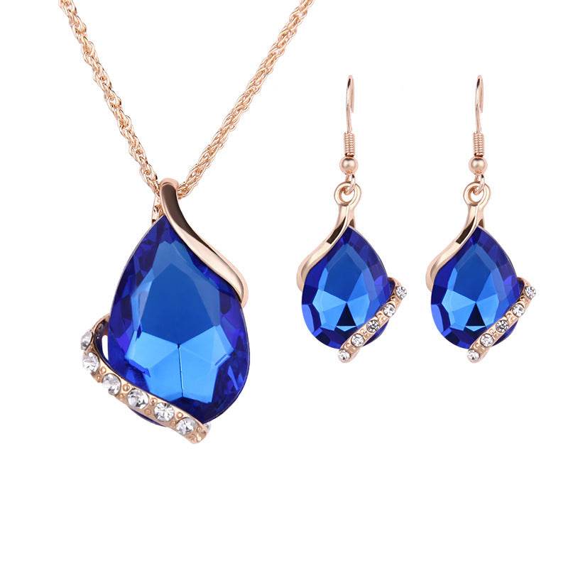 Water Drop Necklace Earring Set - Velora
