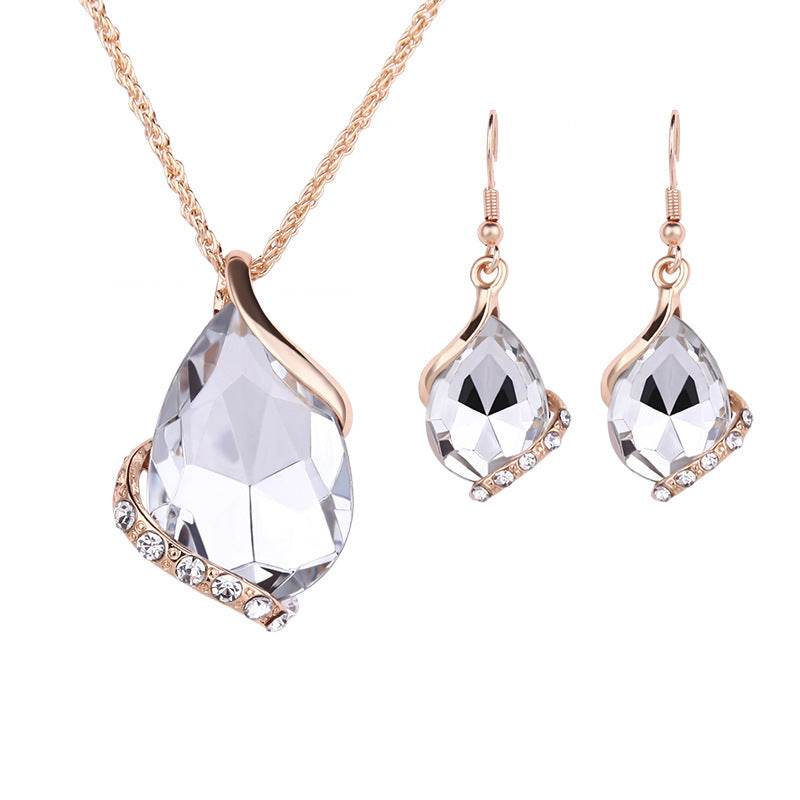 Water Drop Necklace Earring Set - Velora