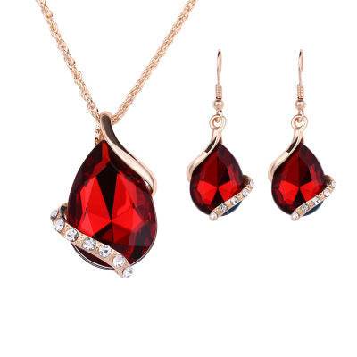 Water Drop Necklace Earring Set - Velora