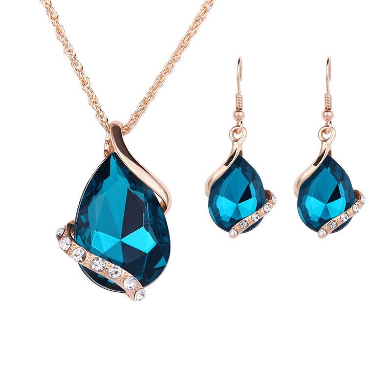 Water Drop Necklace Earring Set - Velora