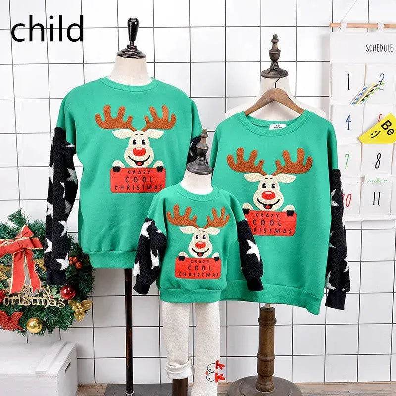 Family Christmas Deer Santa claus sweatshirt - Velora