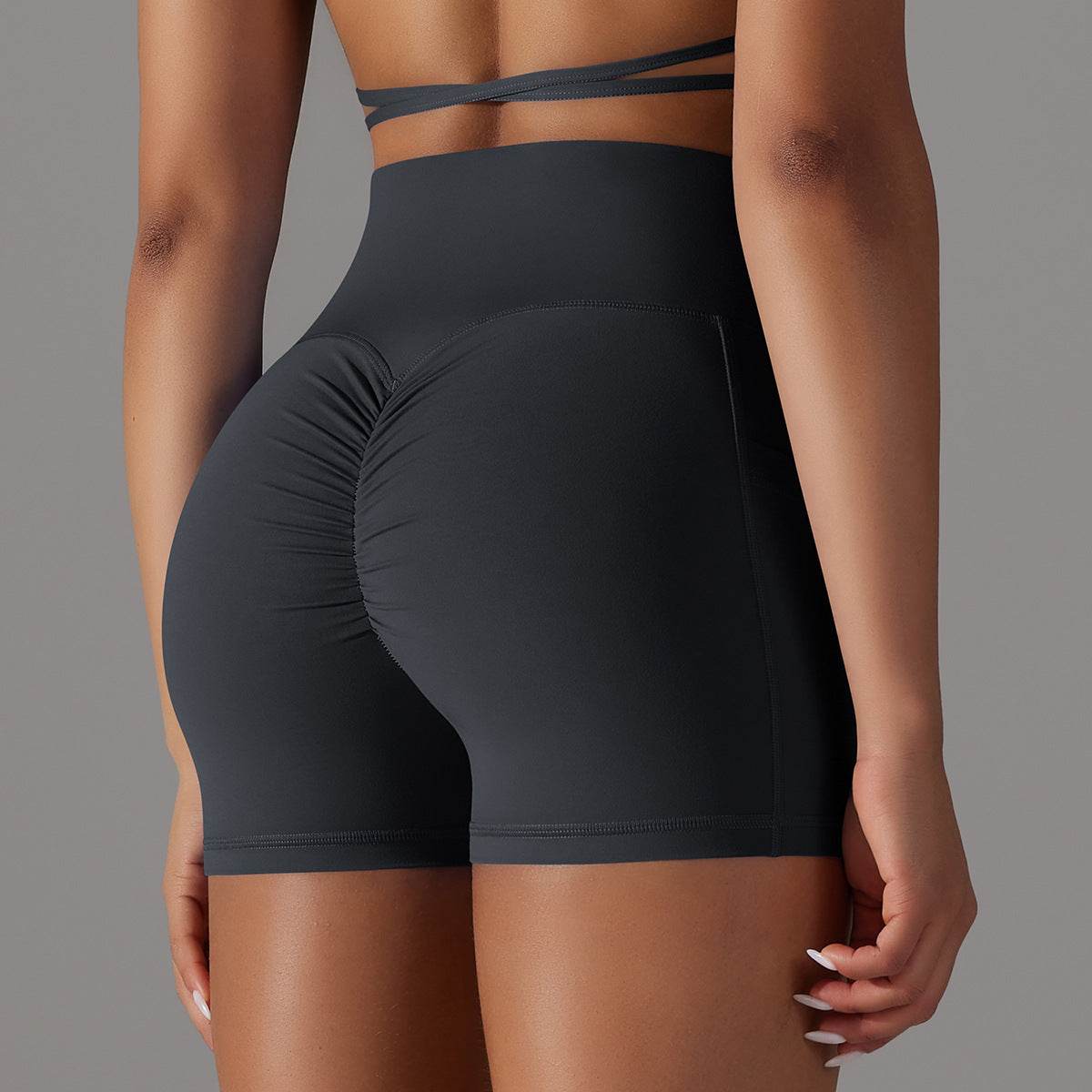 Yoga Shorts With Phone Pocket Design Fitness Sports Pants For Women Clothing - Velora