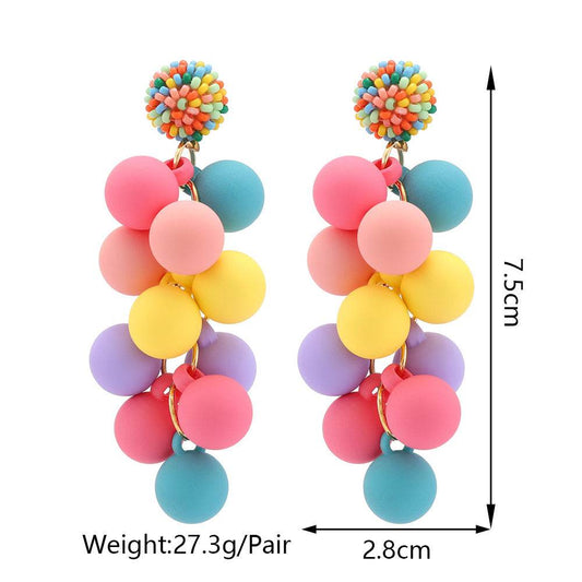 Candy Ball Earrings - Beaded Beach Stud - Velora