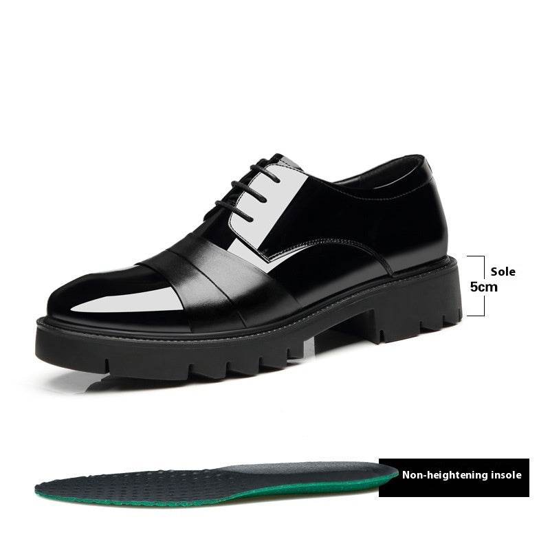 Height Increasing Insole 10cm Men's Business Formal Wear Paint Bright Leather 8cm Platform Height Increasing Shoes - Velora