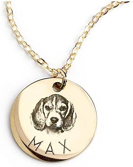 Personalized Pet Photo Disc Necklace Ladies Kitten Name Pendant Necklace Custom Animal Stainless Steel Necklace Jewelry - Velora