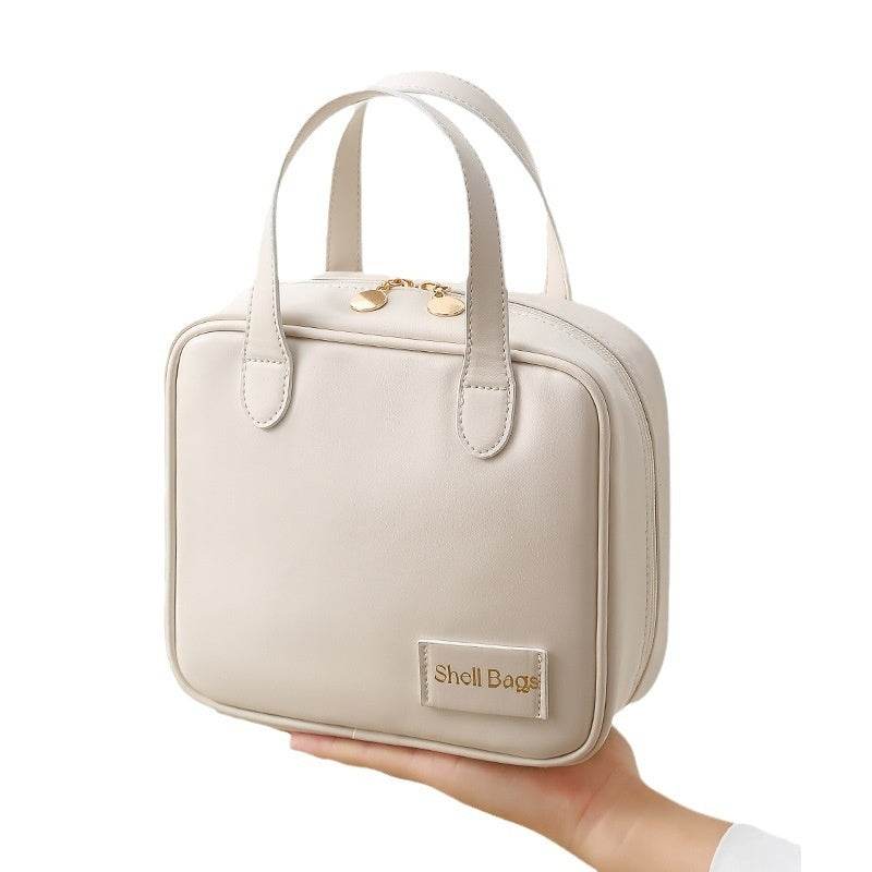 PU Large Capacity Travel Make Up Storage Organizer Makeup Pouch Cosmetic Bag Shell Bags - Velora