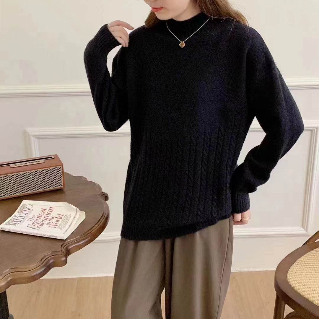 Autumn And Winter New Twist Simple Comfortable Sweater Bottoming Shirt - Velora