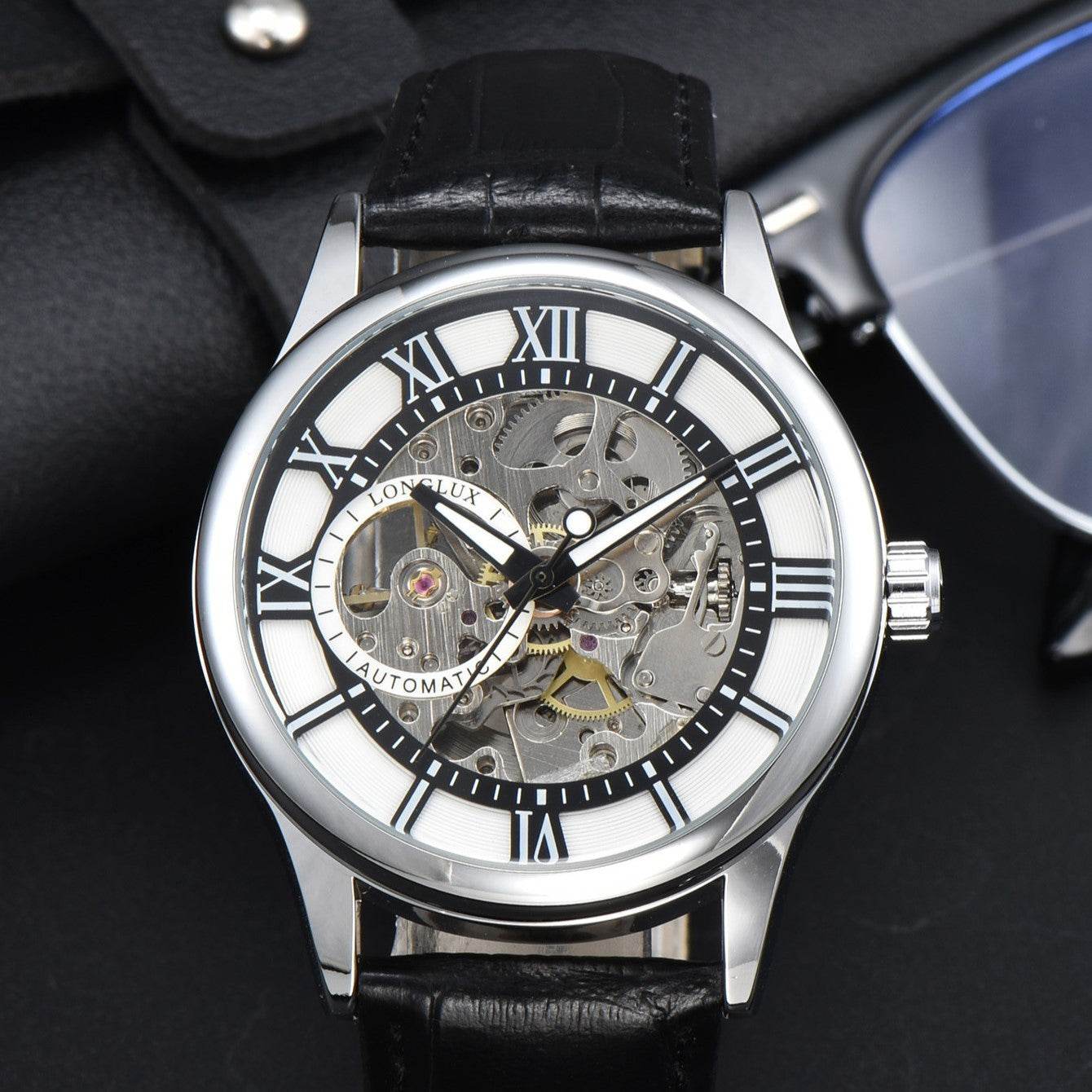 Men's Mechanical Watch Roman Scale Waterproof Fashion Business - Velora