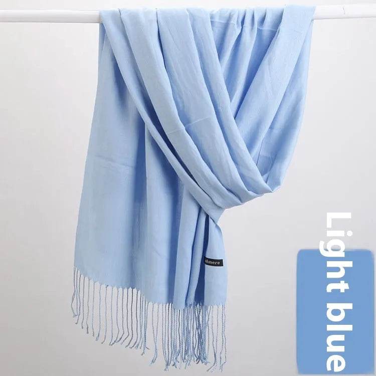 Pure Color Warm Keeping Scarf All-match Cashmere Shawl - Velora