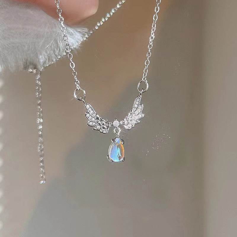 Vintage Gothic Heart Crown Angel Wings Pendant Necklaces For Women Fashion Exquisite Love Shape Clavicle Chain Choker Jewelry Fashion Jewelry - Velora