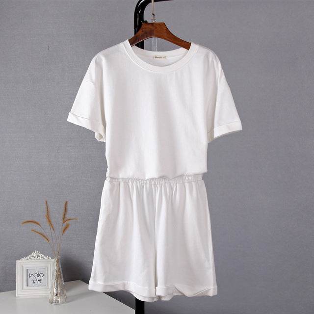 Hirsionsan Summer Cotton Sets Women Casual Two Pieces Short - Velora