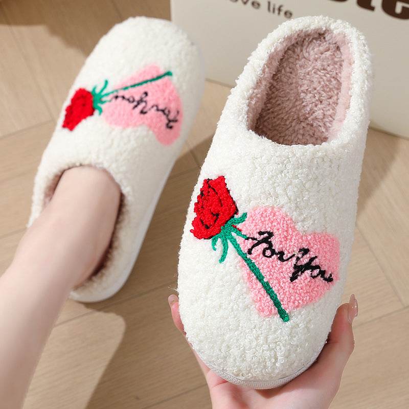 Women's Home Slippers Fashion Plush House Shoes For Valentine's Day - Velora