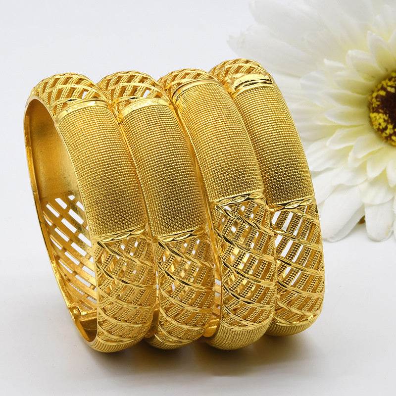 24K Gold Plated India Middle East Women's Sand Gold Bracelet - Velora