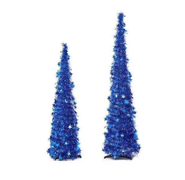 Artificial Tinsel Up Christmas Tree With Stand Gorgeous Collapsible Artificial Christmas Tree For Christmas Decorations - Velora