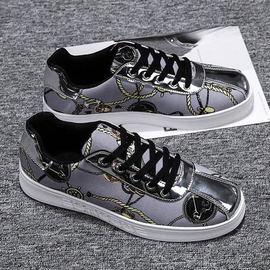 Low Cut Casual Sneakers Printed Breathable Men's Shoes - Velora