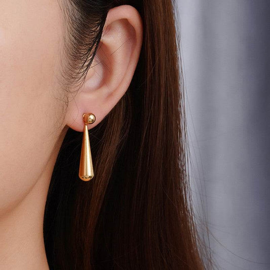 Minimalist Dual-wear-style Long Water Drop Ear Studs - Velora