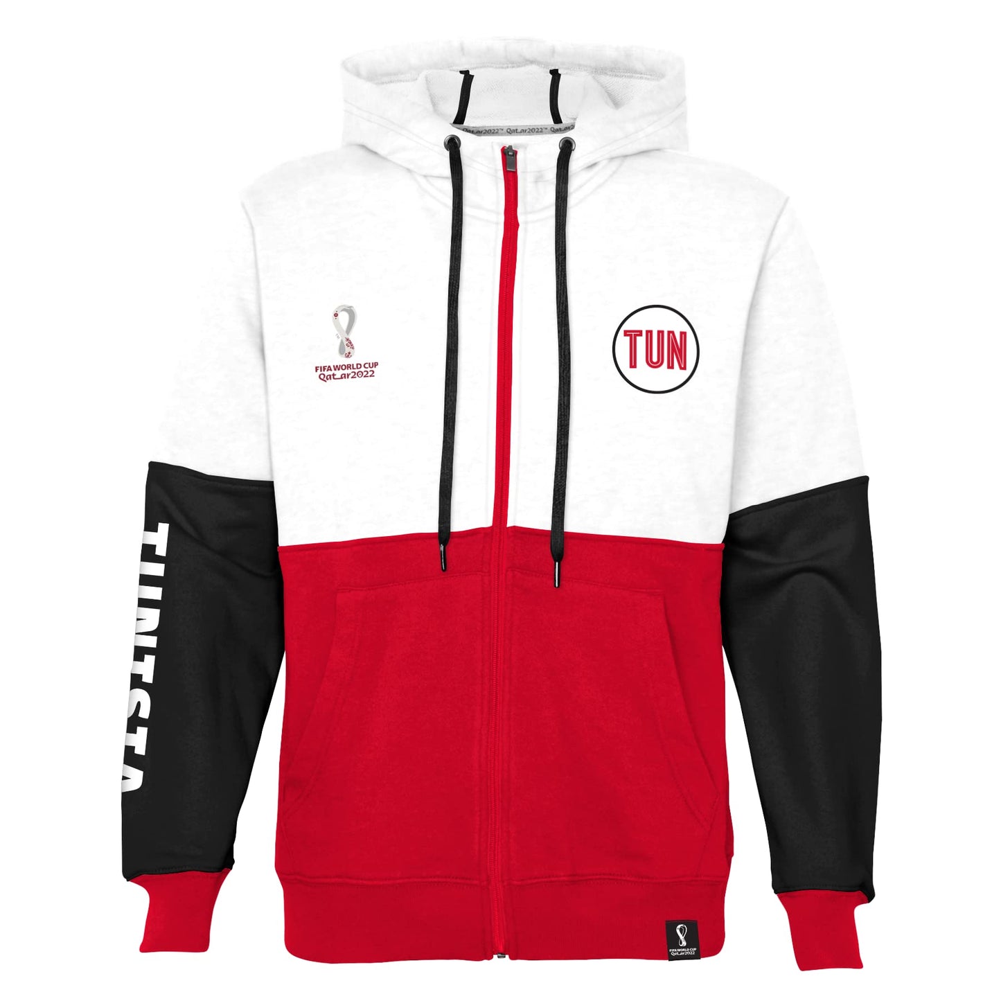 Outerstuff Mens FIFA World Cup Country Contrast Panel Fleece Hood Red-Black-White Large