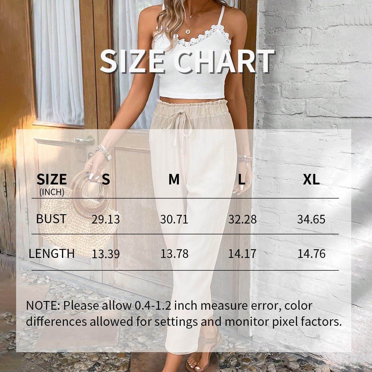 Women's Summer 2-Piece Outfit Sleeveless Lace Vest Top And Casual Elastic Waist Pants - Velora