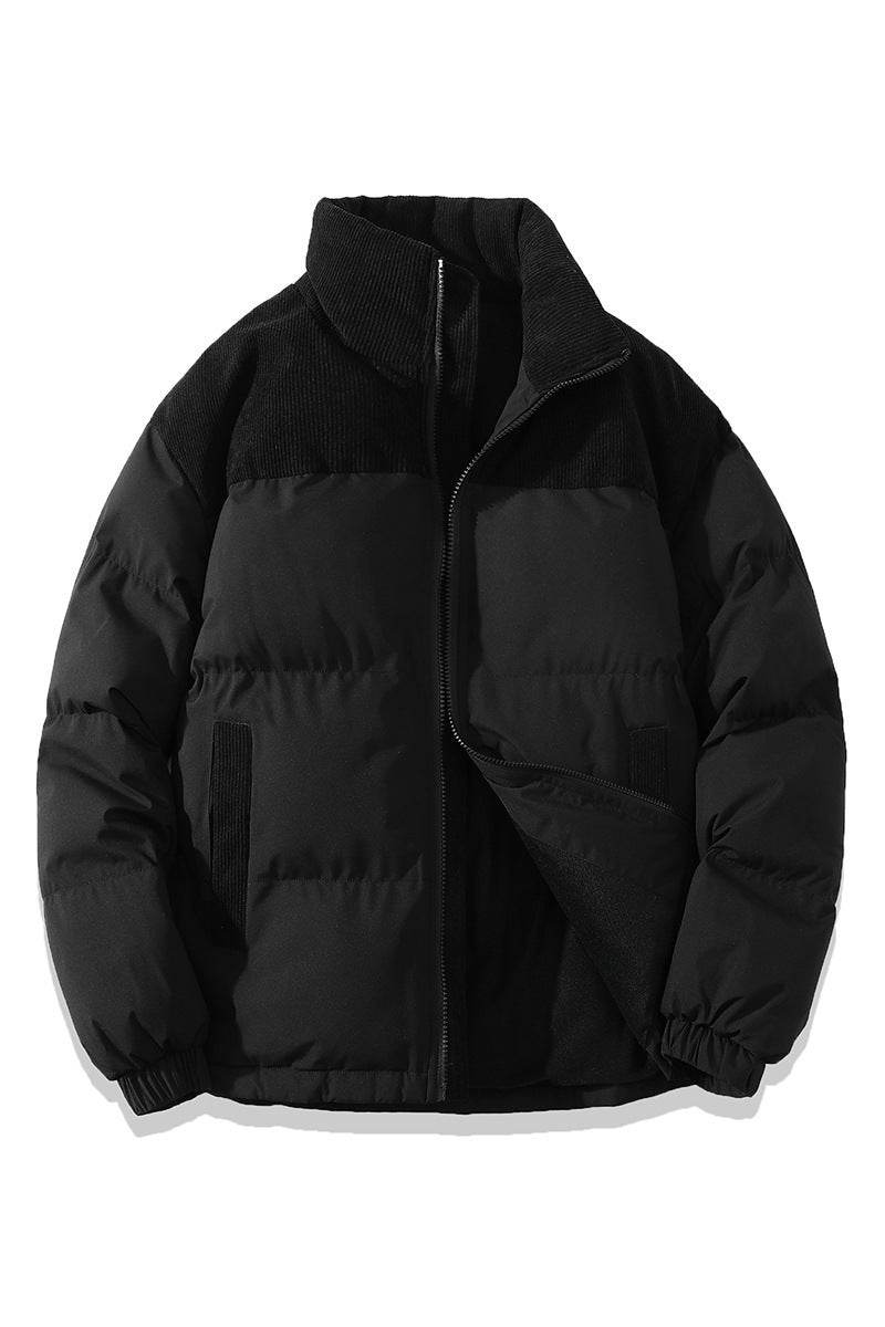 Winter Stand Collar Contrast-colored Coat Cotton Padded Jacket For Men Women Clothing - Velora