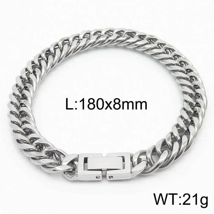 Cuban Link Chain Trimming Chain Jewelry Buckle Titanium Steel Bracelet - Velora