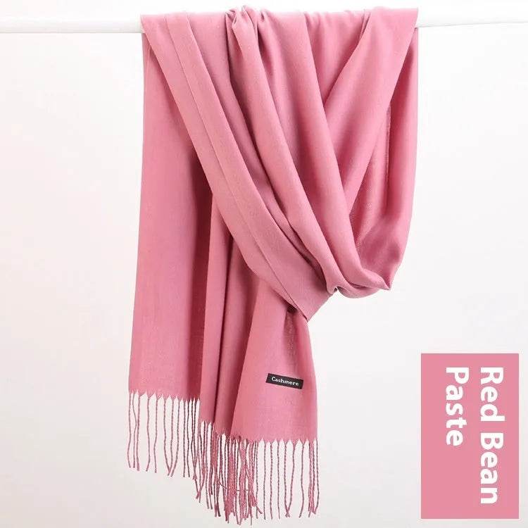 Pure Color Warm Keeping Scarf All-match Cashmere Shawl - Velora