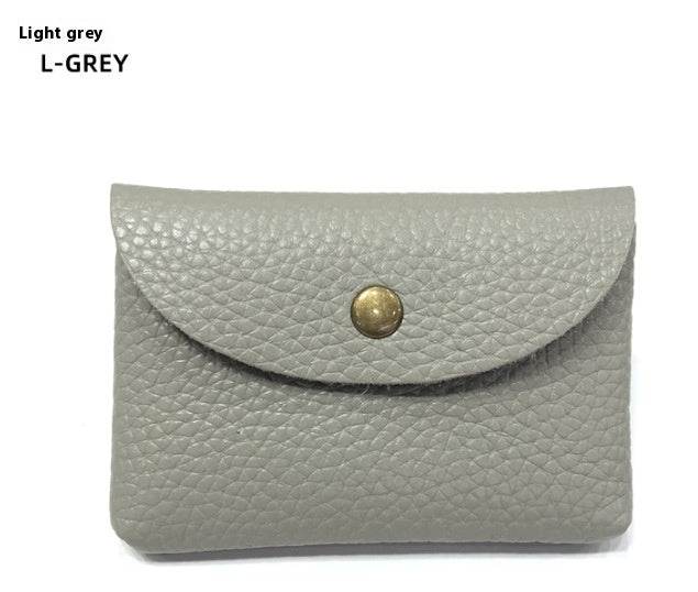 First Layer Cattlehide Leather Fashion Hidden Hook Coin Pocket Card Holder Mini-Portable - Velora