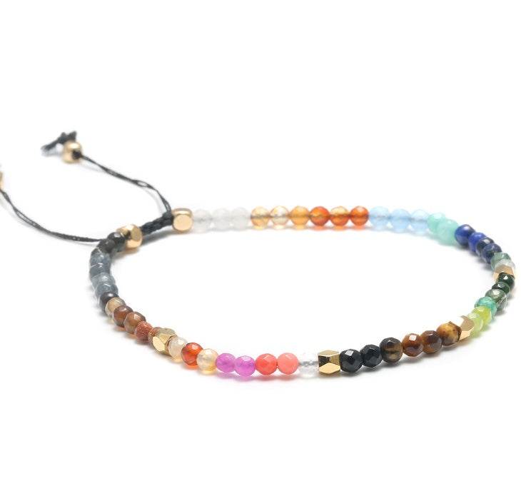 12 Constellation Lucky Stone 3MM Seven Chakra Bracelet - Velora