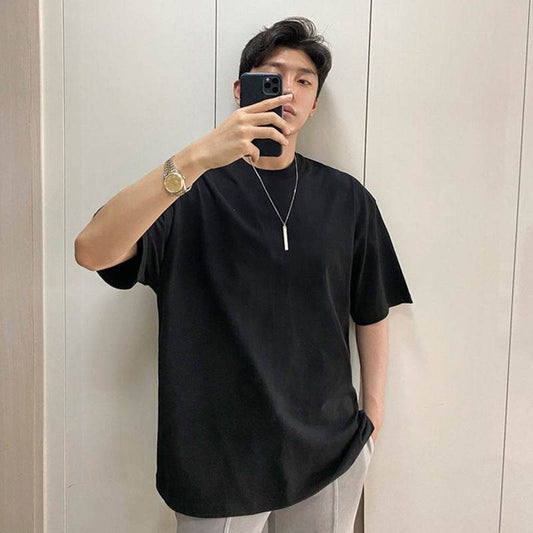 Pure Cotton Short-sleeve T-shirt Summer Men's Basic Style Short-sleeved Loose Top - Velora