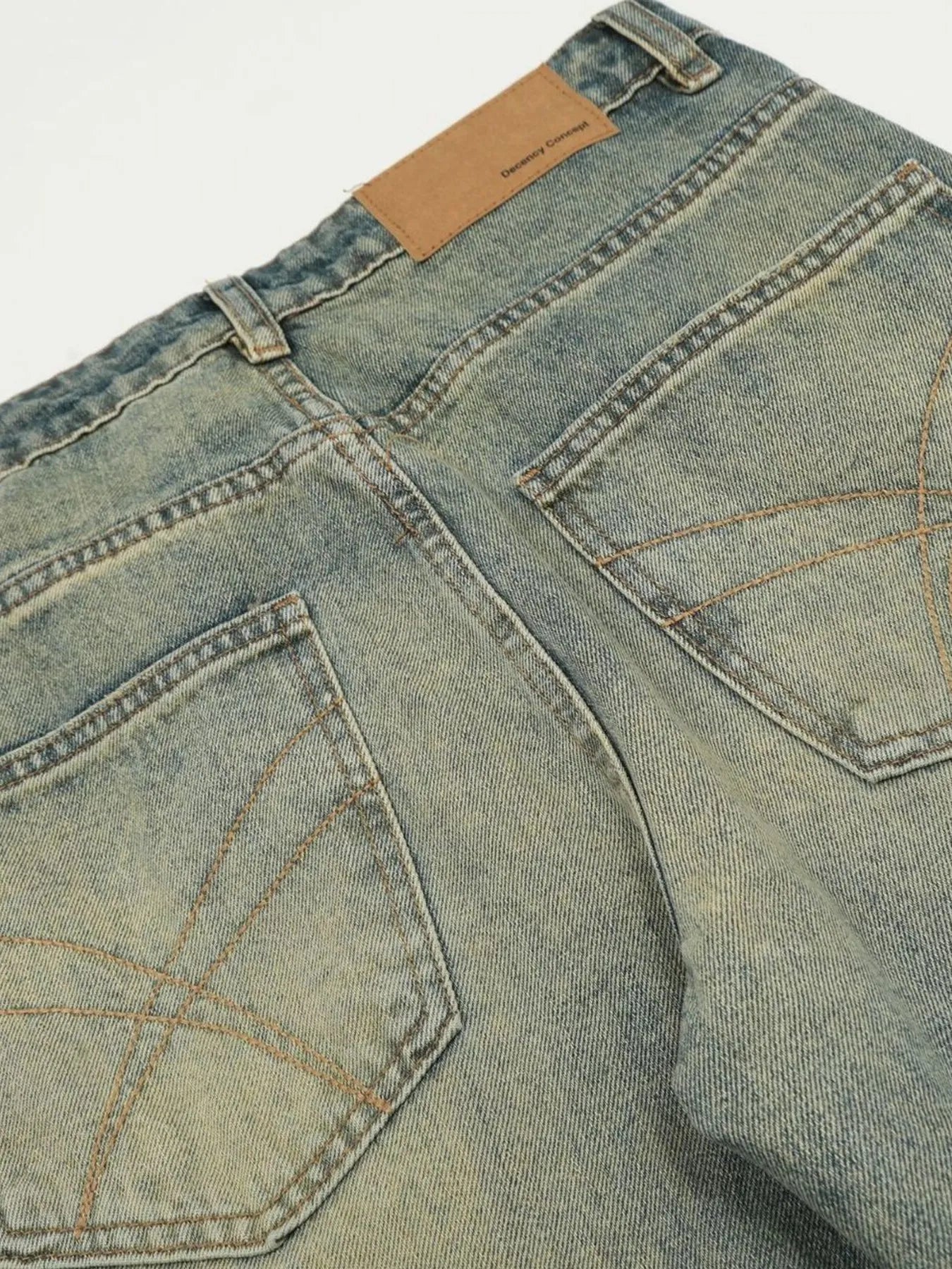Men's Distressed High-Waist Straight Leg Jeans - Velora