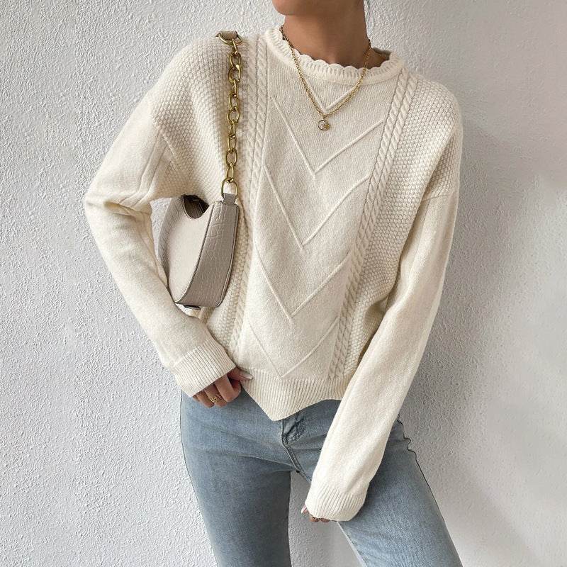 Women's Fashionable Irregular Bottoming Sweater - Velora
