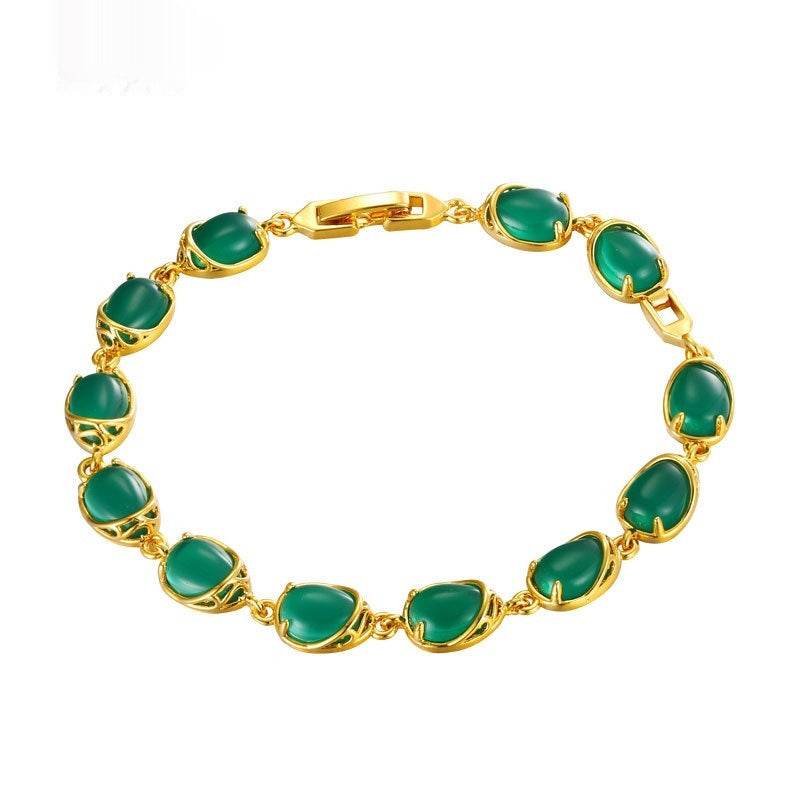 Emerald Malay Jade Elegance Retro Bracelet - Velora