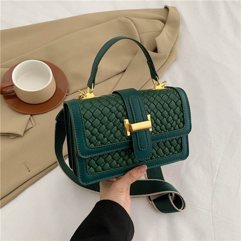 Woven Solid Color Crossbody Small Square Bag - Velora