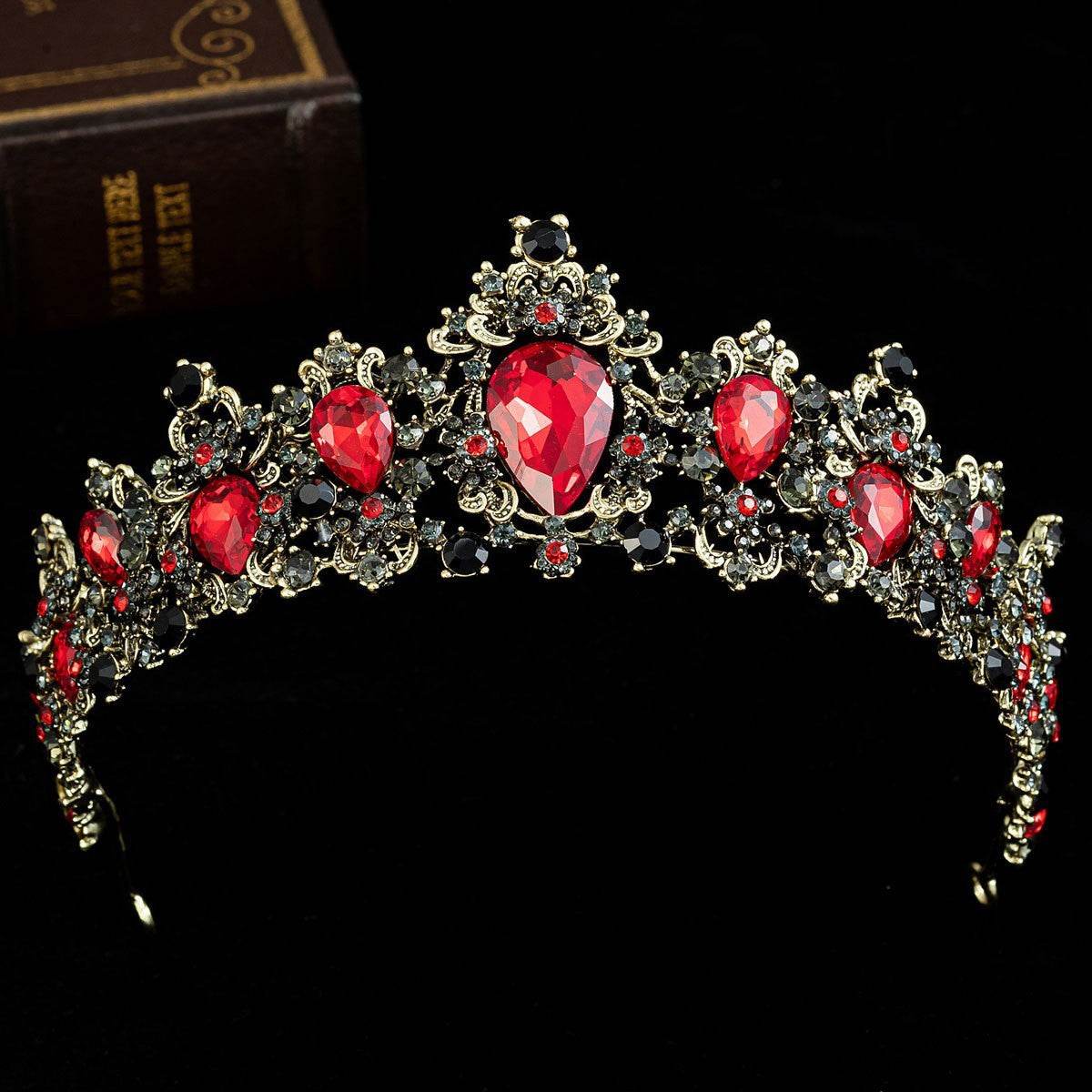 Baroque Rhinestone Crystal Bridal Crown - Velora