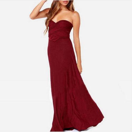 Women's Sexy Long Party Dress Club Floor-Length Summer Backless Bandage Maxi Dress Multiway Bridesmaids Boho Women Dress Vestidos - Velora