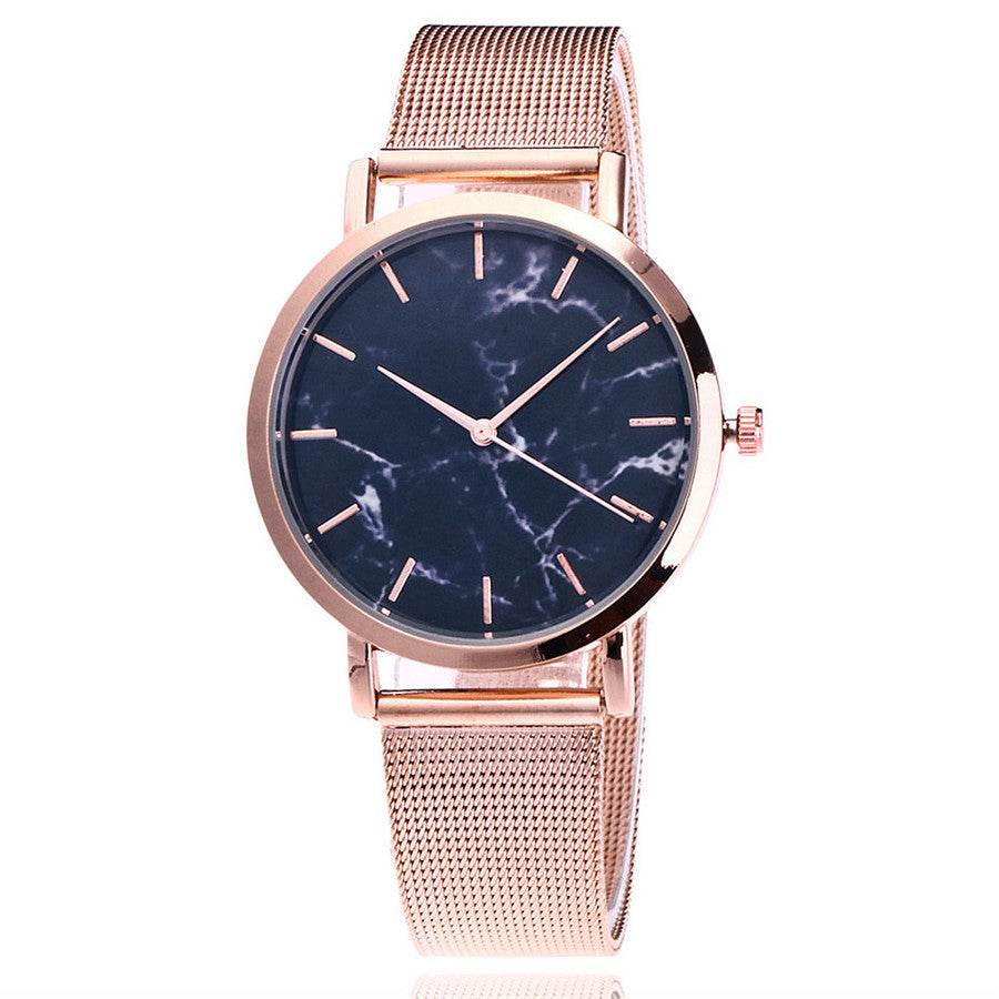 Vansvar fashion brand silver and gold mesh band creative marble wristwatch casual women quartz watches gift relogio feminino - Velora