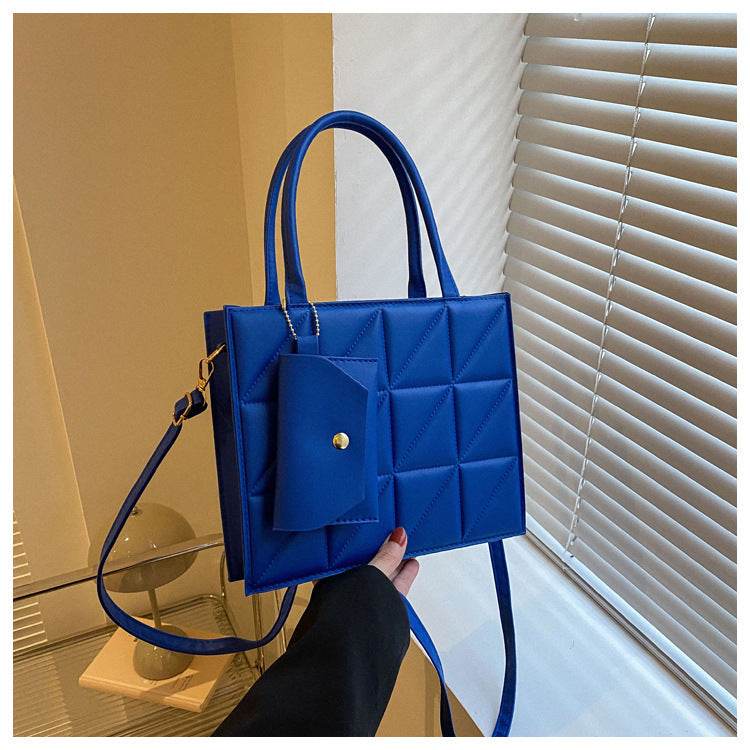 Fashion Plaid Shoulder With Small Wallet Simple Elegant Portable Square Tots Women's Handbag - Velora