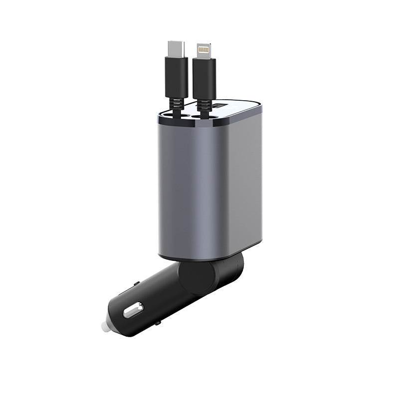 Metal Car Charger 100W Super Fast Charging Car Cigarette Lighter USB And TYPE-C Adapter - Velora