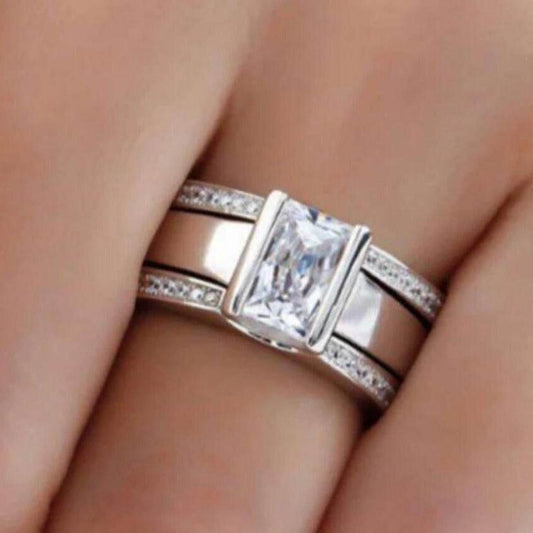 Fashion European And American Style Diamond Three-piece Advanced Ring - Velora
