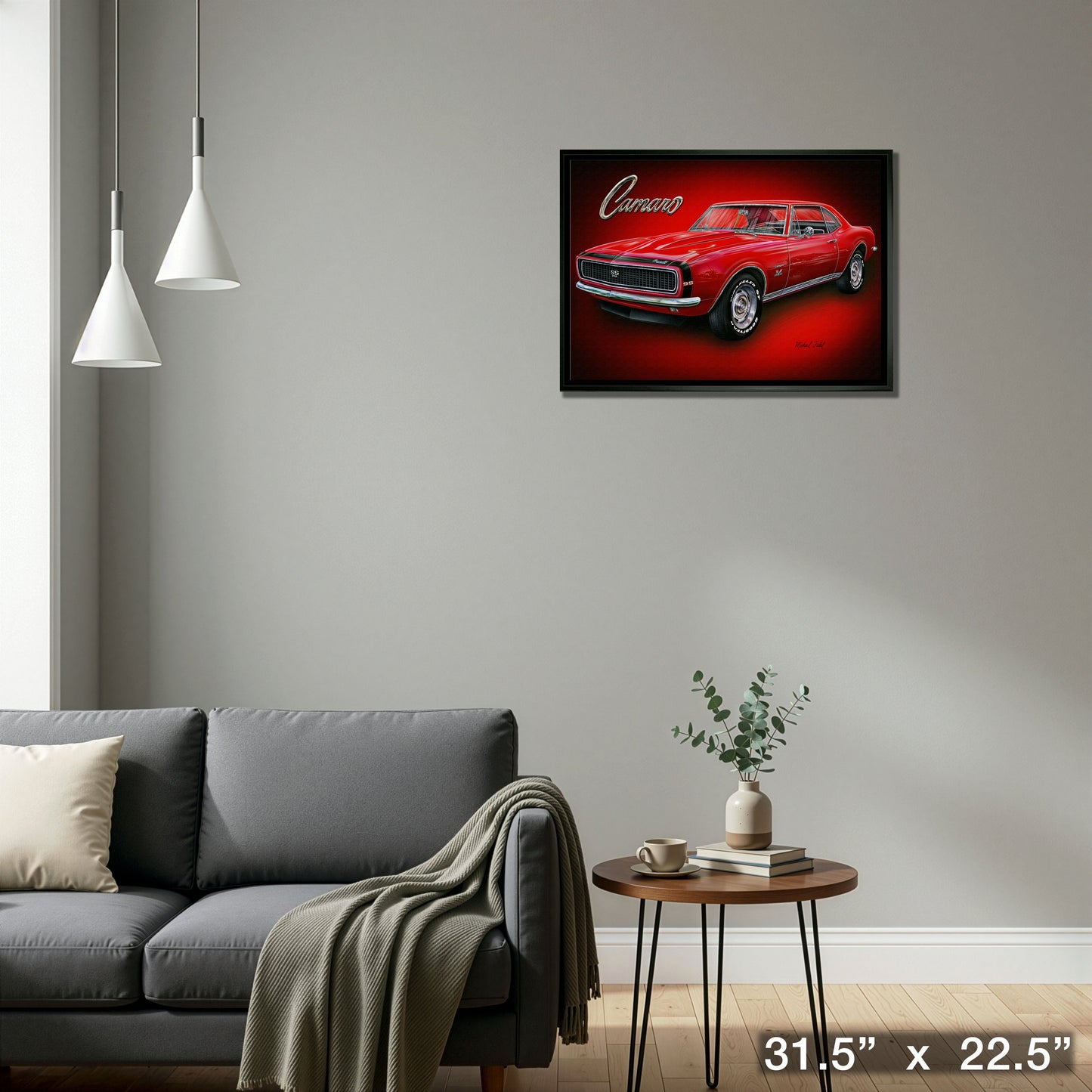 Camaro 20x29 Framed Canvas by Michael Fishel